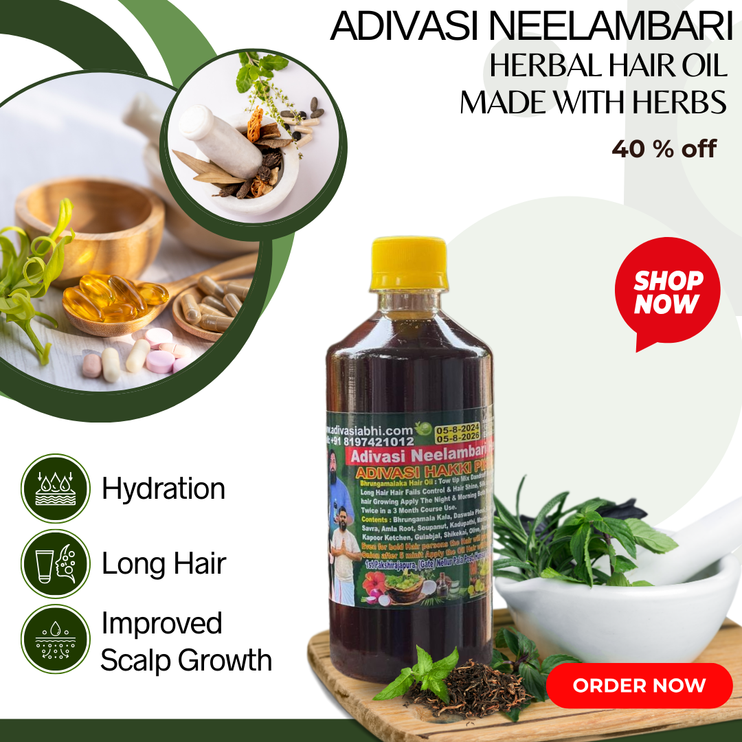 Adivasi Neelambari Herbal hair Oil (4.9 ⭐⭐⭐⭐⭐ 94,553k+ REVIEWS)