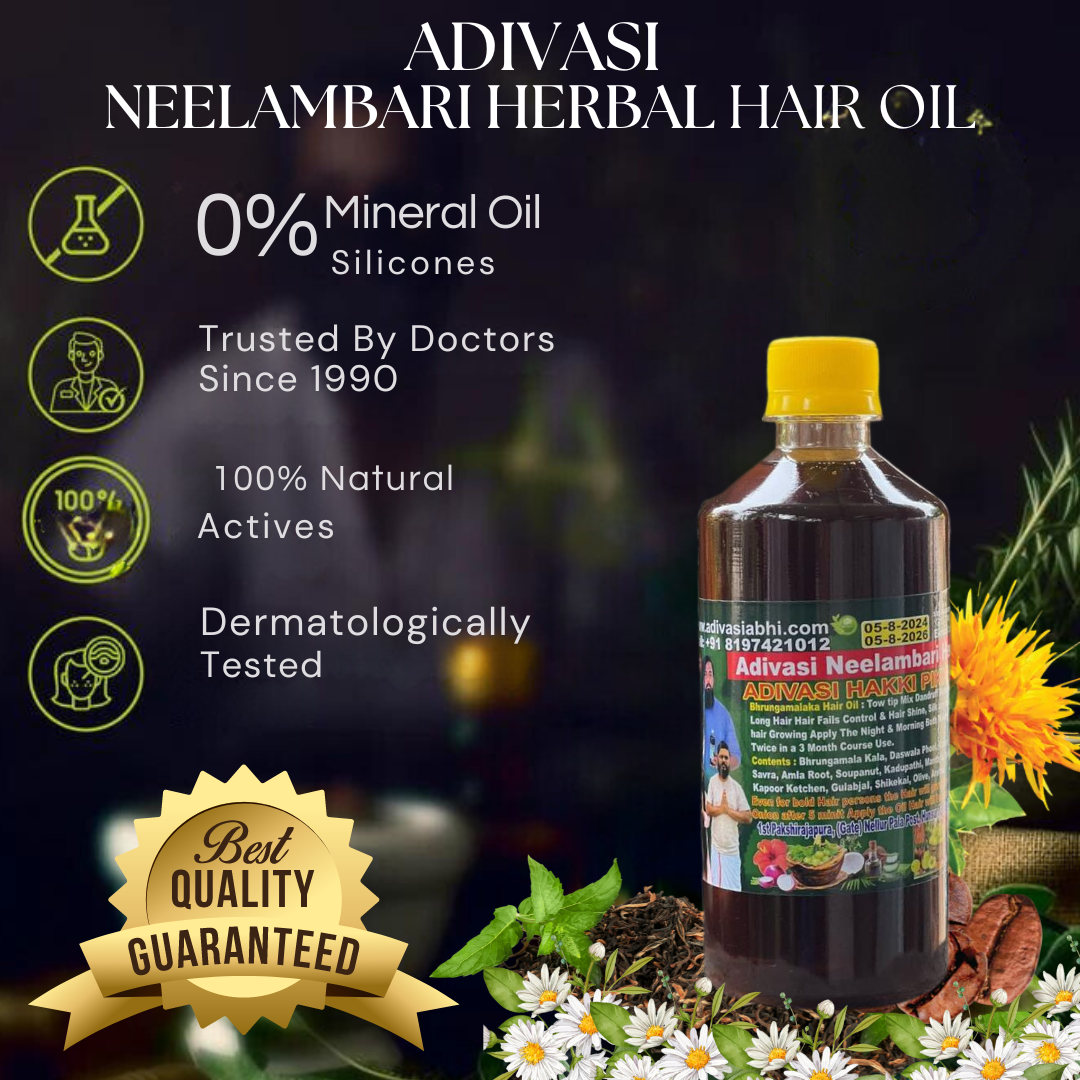 Adivasi Neelambari Herbal hair Oil (4.9 ⭐⭐⭐⭐⭐ 94,553k+ REVIEWS)
