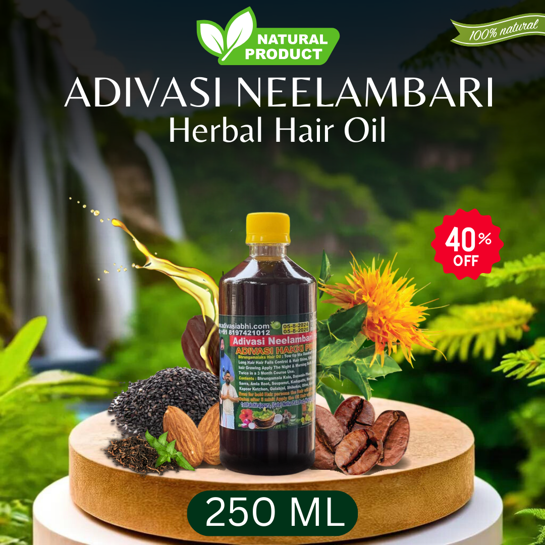 Adivasi Neelambari Herbal hair Oil (4.9 ⭐⭐⭐⭐⭐ 94,553k+ REVIEWS)